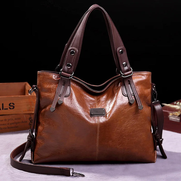 New Fashion Casual Tote Bag Women Handbags Soft Leather Shoulder Bags For 2023 Ladies Vintage Big Capacity Crossbody Hand Bag