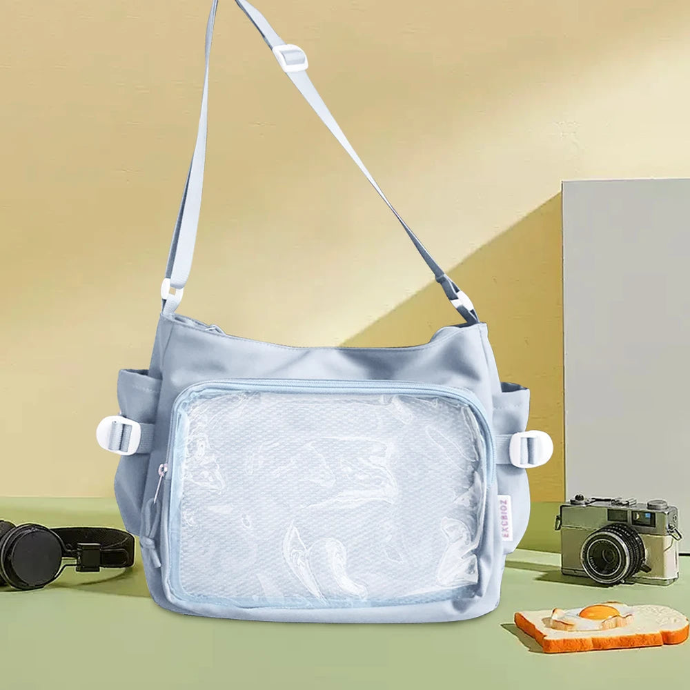 Women's Ita Bag | Japanese Style Shoulder Bag · Clear Window · Multi-Pocket | Black · Beige · Blue · Khaki · Red | Braviixx