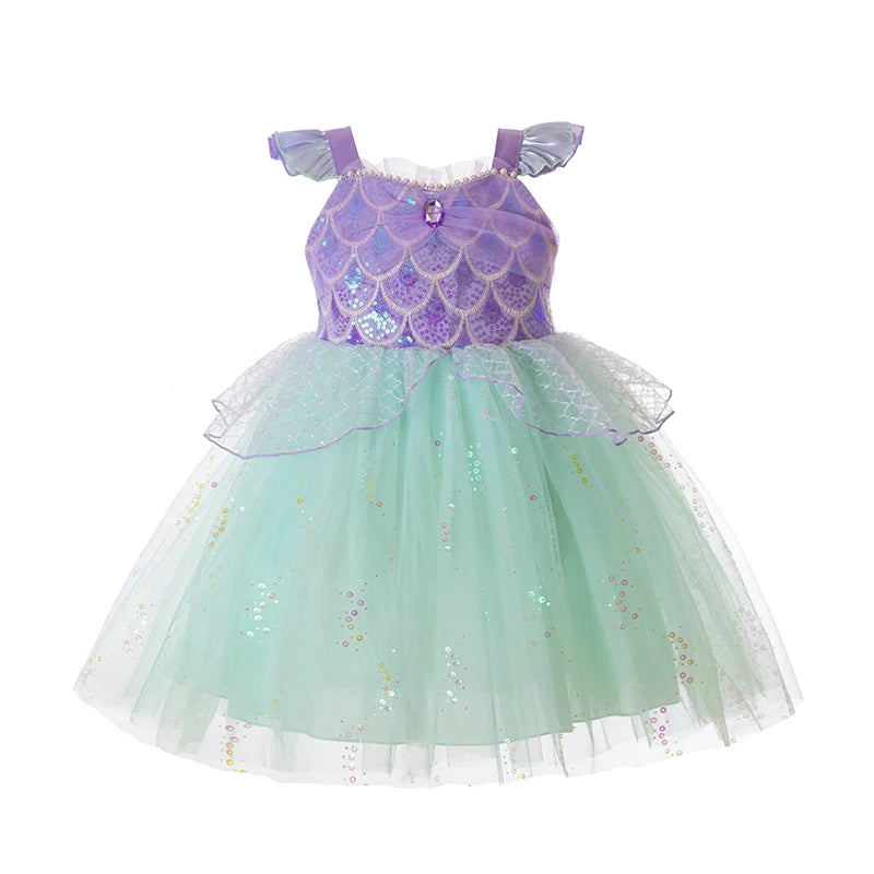 Girls' Mermaid Princess Dress | Purple & Mint Costume Options | Braviixx