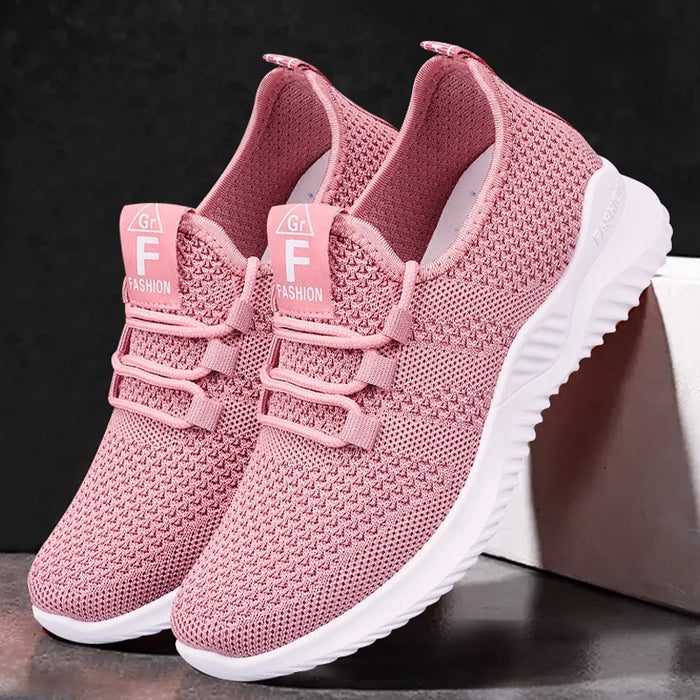Comfortable Women's Casual Sneakers Summer Breathable Flat Shoes Fashion Women Sneakers Versatile Lace-Up Running Shoes 2026 New