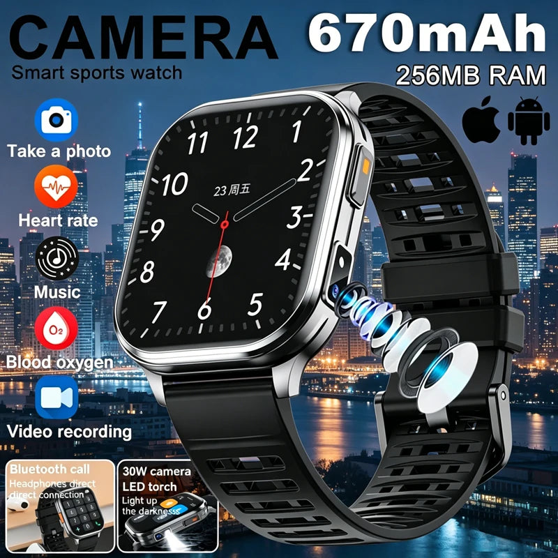 Camera Smartwatch | Bluetooth Calls & LED Flashlight | Braviixx