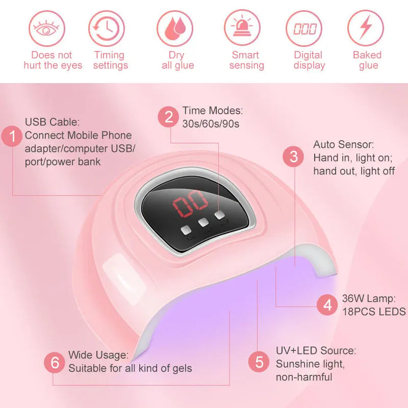 UV/LED Nail Extension Gel Kit | 7 Manicure Set Options | Braviixx
