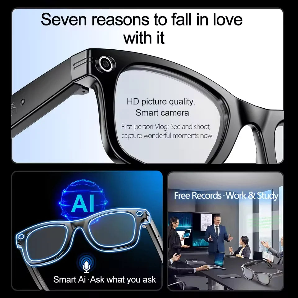 800W AI Camera Smart Glasses with Color-Changing Lenses | Braviixx