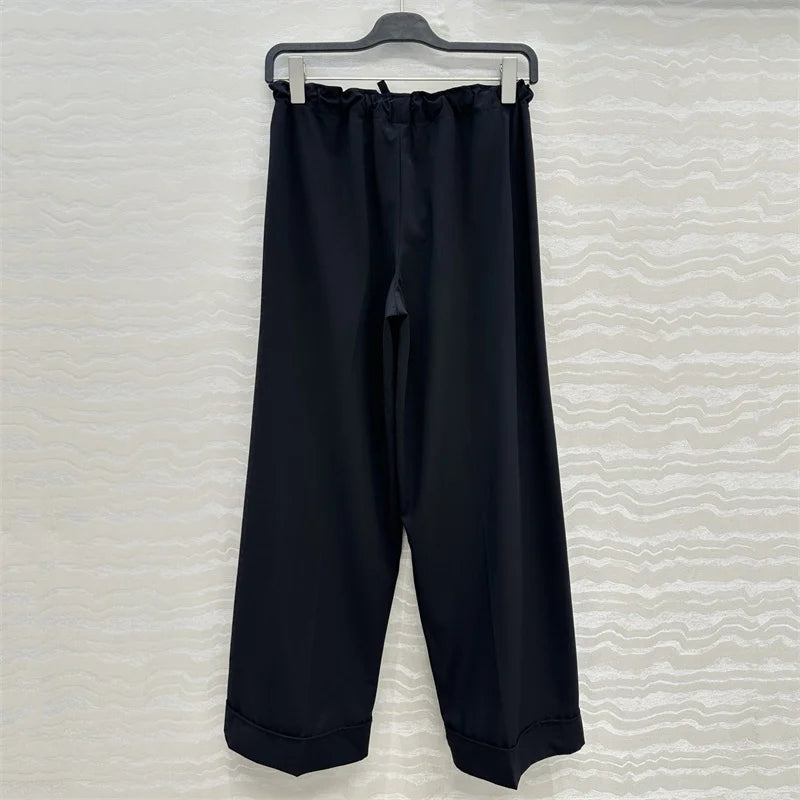 Women's pants New low waisted loose straight leg pants for the summer of 2026 Wool blend women's suit pants y2k casual pants