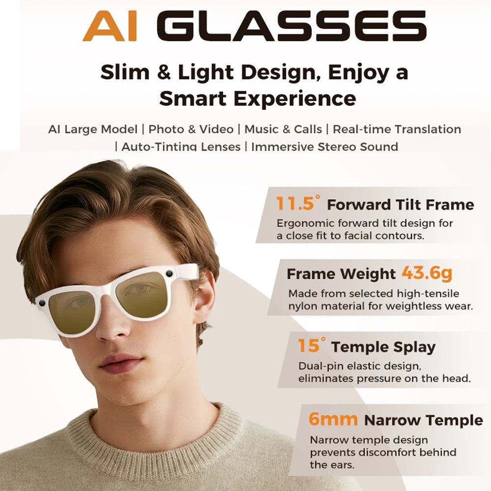800W AI Camera Smart Glasses with Translation & Bluetooth Calling | Braviixx