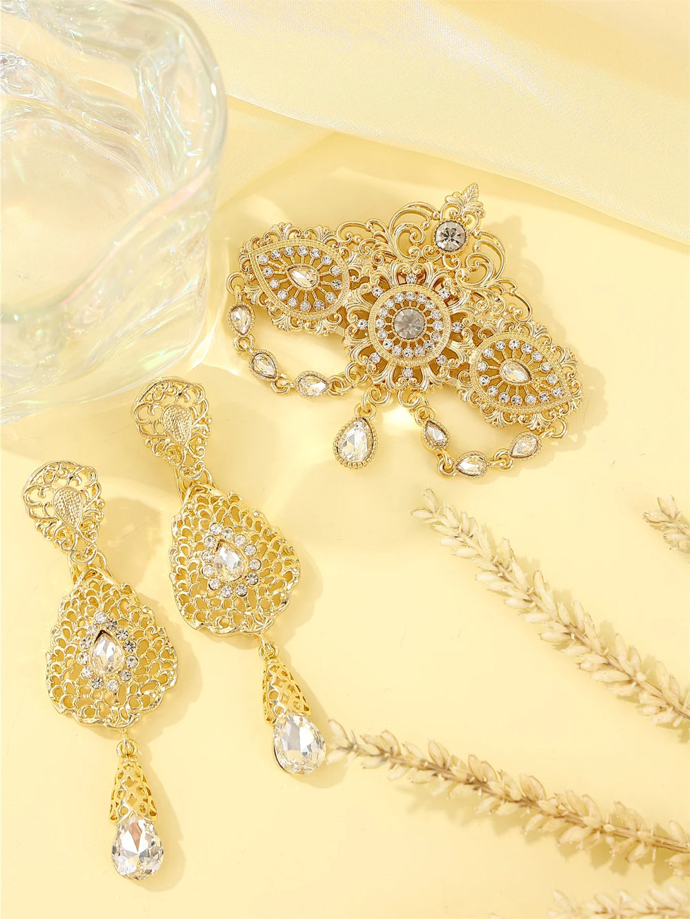 Moroccan-Inspired Brooch & Earrings Set | Braviixx