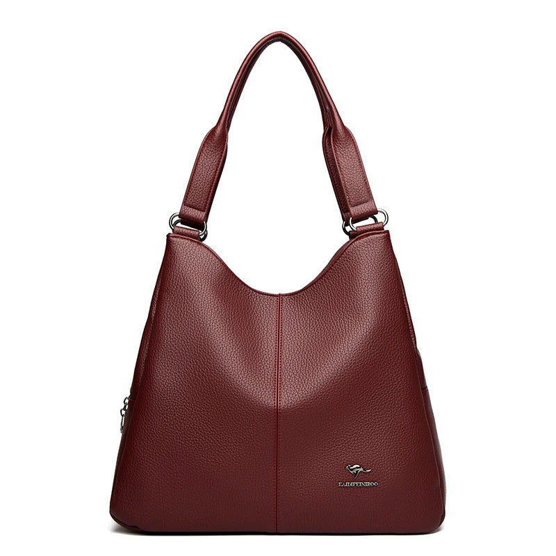 Top-handle Hobo Bag Leather Women Handbags Female Leisure Shoulder Bags Fashion Purses Vintage Bolsas Large Capacity Tote Bag