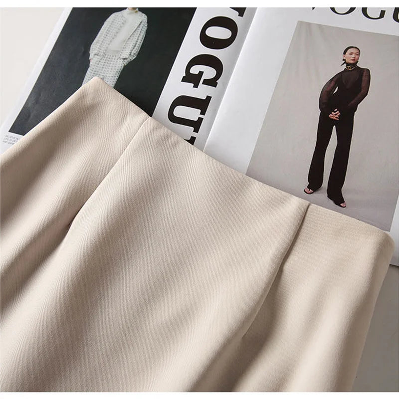Office Lady Fashion Slim Solid Skirt Koreon Clothing Spring Summer Streetwear New High Waist Elegant Straight Midi Casual Skirts