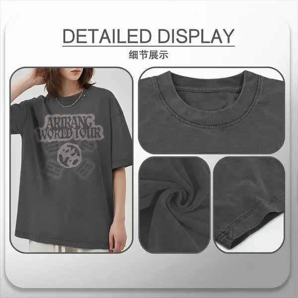 Pop Band 2026 Tour Concert T-shirts Women Men Short Sleeve 100% Cotton Washed Tshirts for Fan Gifts