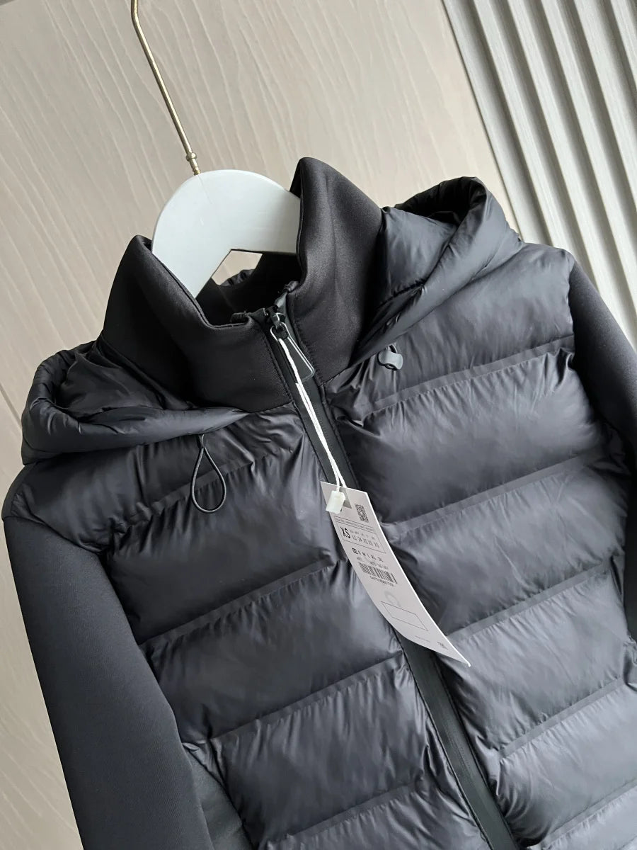 Women's Hooded Quilted Jacket | Stand Collar & Contrast Sleeves | Braviixx