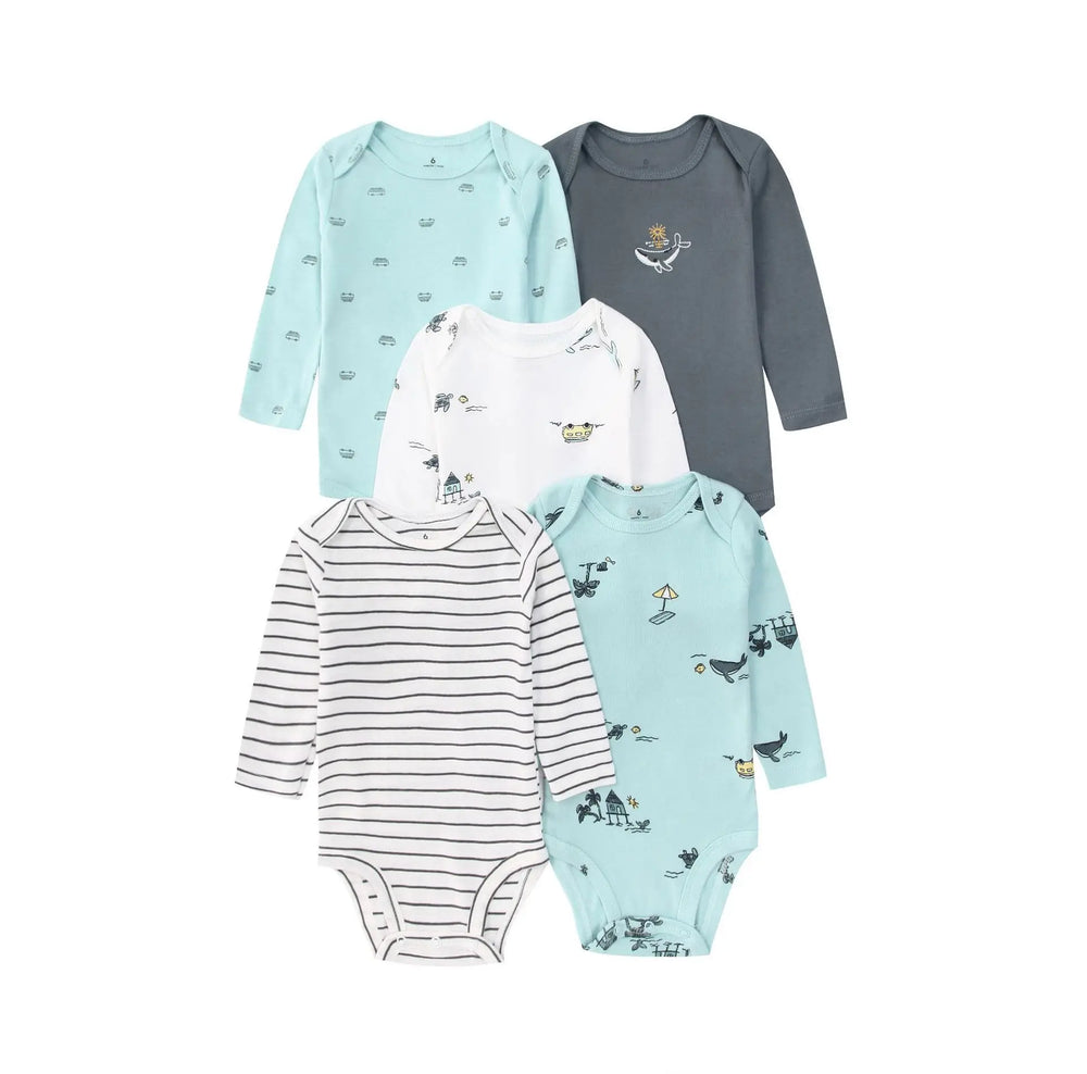 5-Pack Long-Sleeve Baby Bodysuits | Braviixx