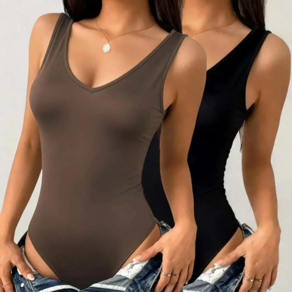 Sleeveless V-Neck Bodysuit | 2-Pack | Braviixx
