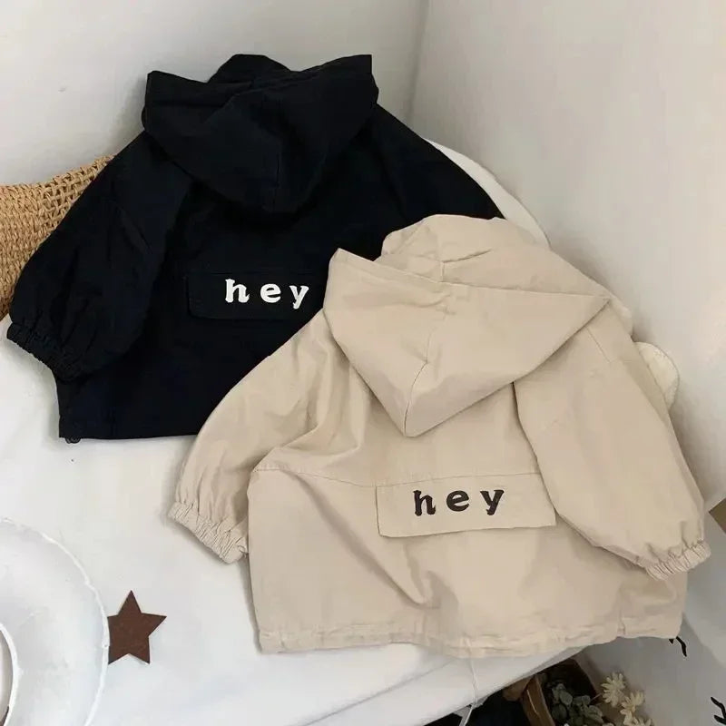 Kids’ Letter-Print Hooded Jacket | Braviixx
