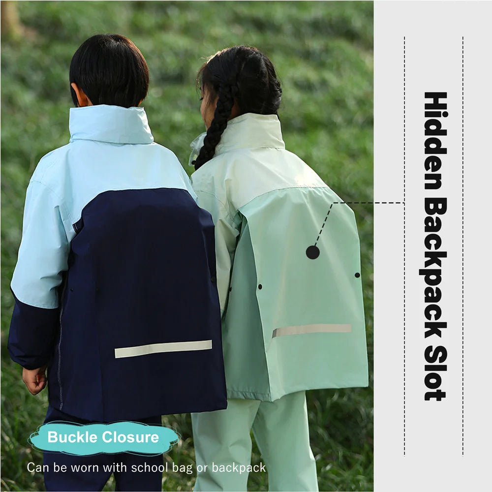 Kids’ Hooded Zip-Front Raincoat | Braviixx