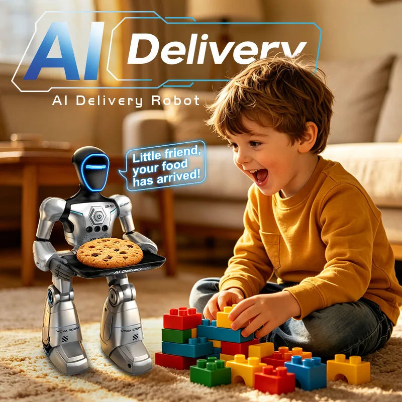 AI Smart Voice & Gesture Control Robot Toy | Programmable Interactive Robot with LED Lights, Music & Dance | Braviixx