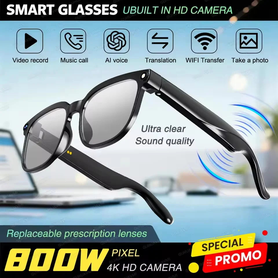 800W Pixel AI Camera Smart Glasses | Braviixx