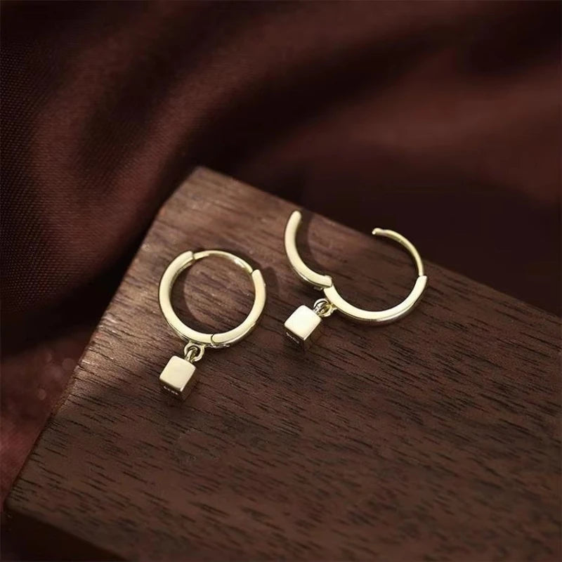 REETI Silver Gold Earrings Geometric squares Drop Earrings For Women Gift Fashion Jewelry