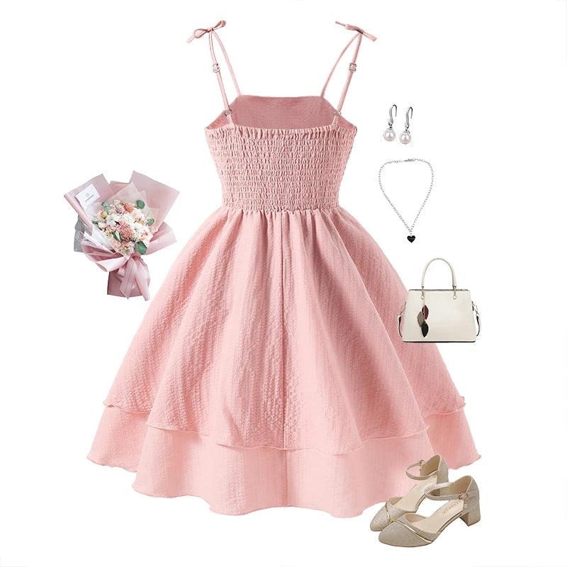 Girls’ Sleeveless Pleated A-Line Dress | Braviixx