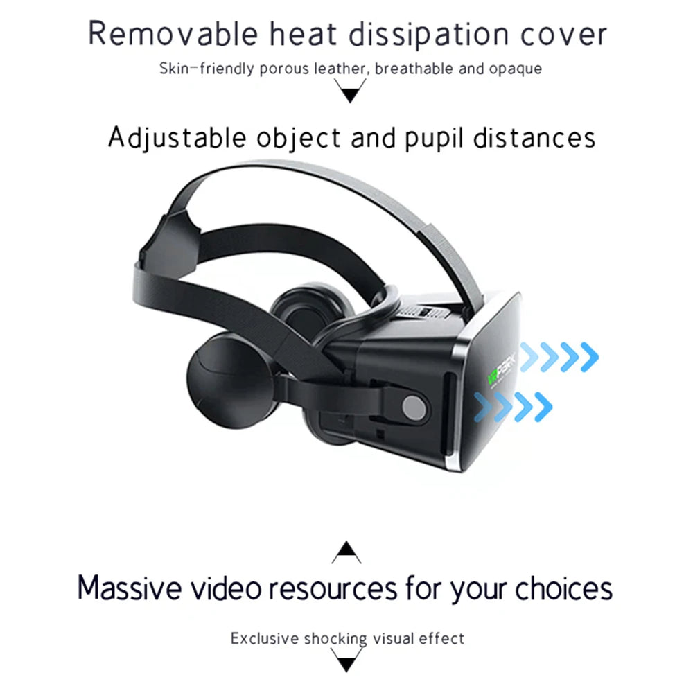 3D VR Headset with Bluetooth Headphones | Virtual Reality Glasses with Controller Bundles | Braviixx