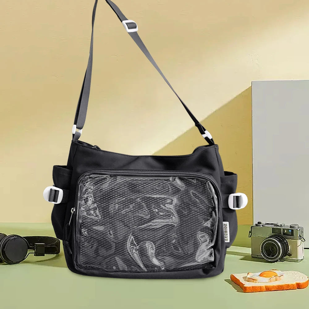 Women's Ita Bag | Japanese Style Shoulder Bag · Clear Window · Multi-Pocket | Black · Beige · Blue · Khaki · Red | Braviixx