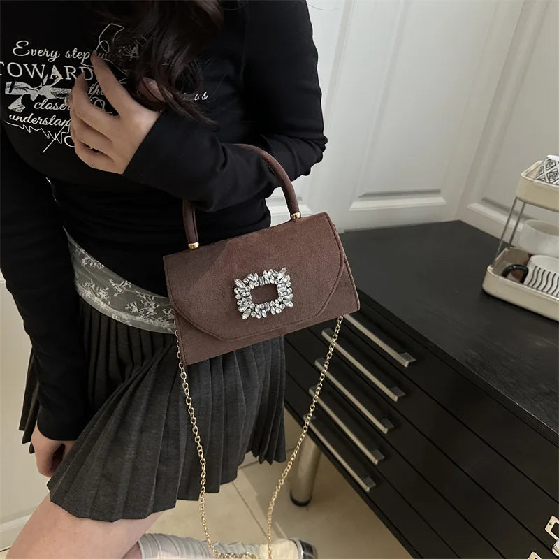 Embellished Mini Handbag | Top Handle & Chain Strap | Braviixx