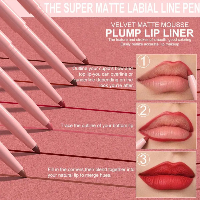 6-Piece Lip Liner & Lipstick Kit | A-B Shade Collections | Braviixx