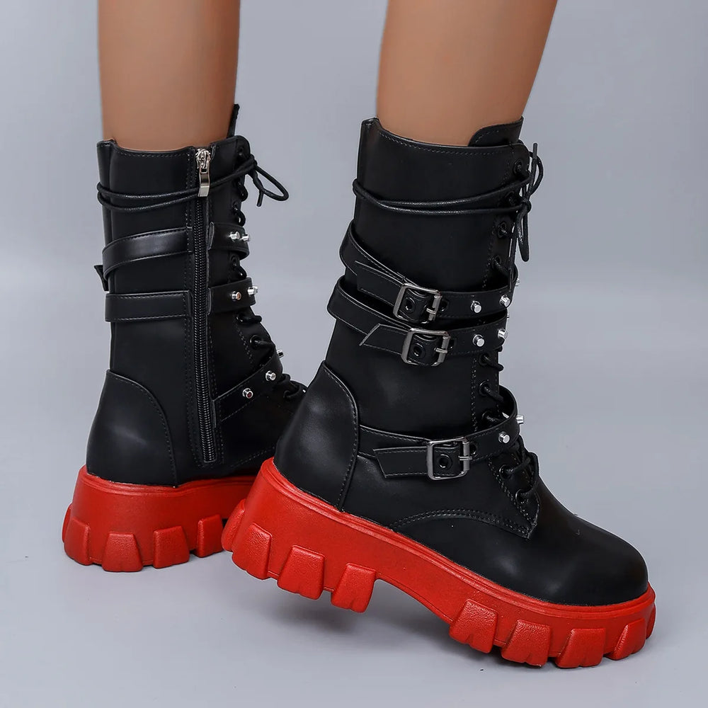 Combat Boots | Triple Buckle & Chunky Sole | Braviixx