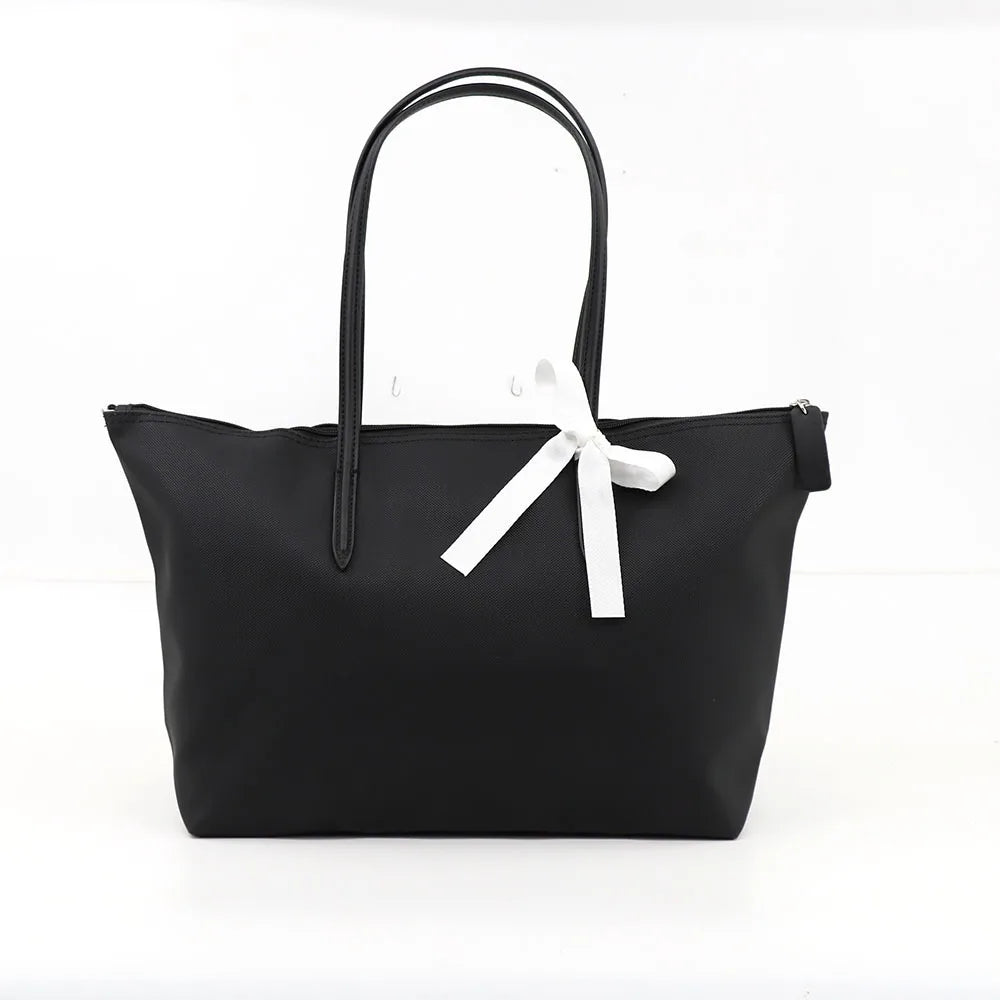 Textured Zip-Top Tote Bag | Twin Shoulder Handles | Braviixx