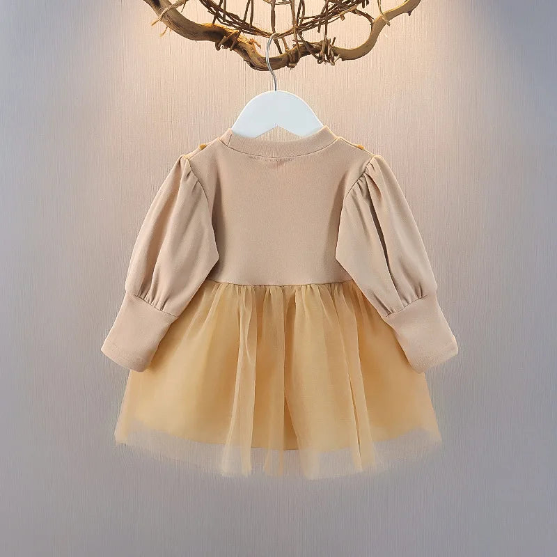 Girls' Long-Sleeve Princess Dress | Big Bow A-Line Dress | 10M–5Y | Braviixx
