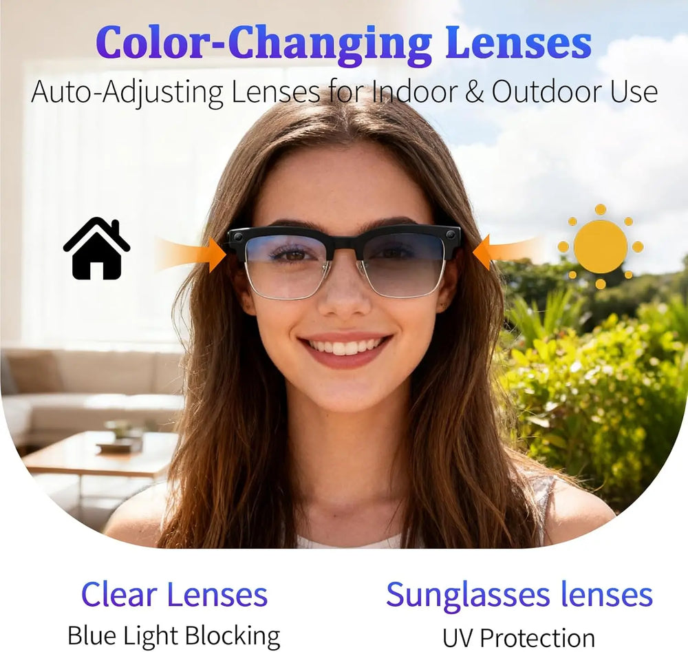 800W AI Camera Smart Glasses with Bluetooth Audio & Translation | Braviixx