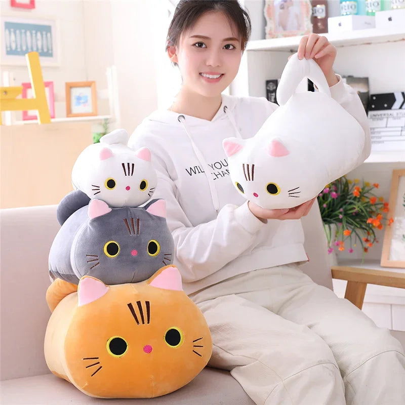 Cute Cat Plush Pillow & Sofa Cushion | Kawaii Stuffed Animal Toy | 20cm | Braviixx