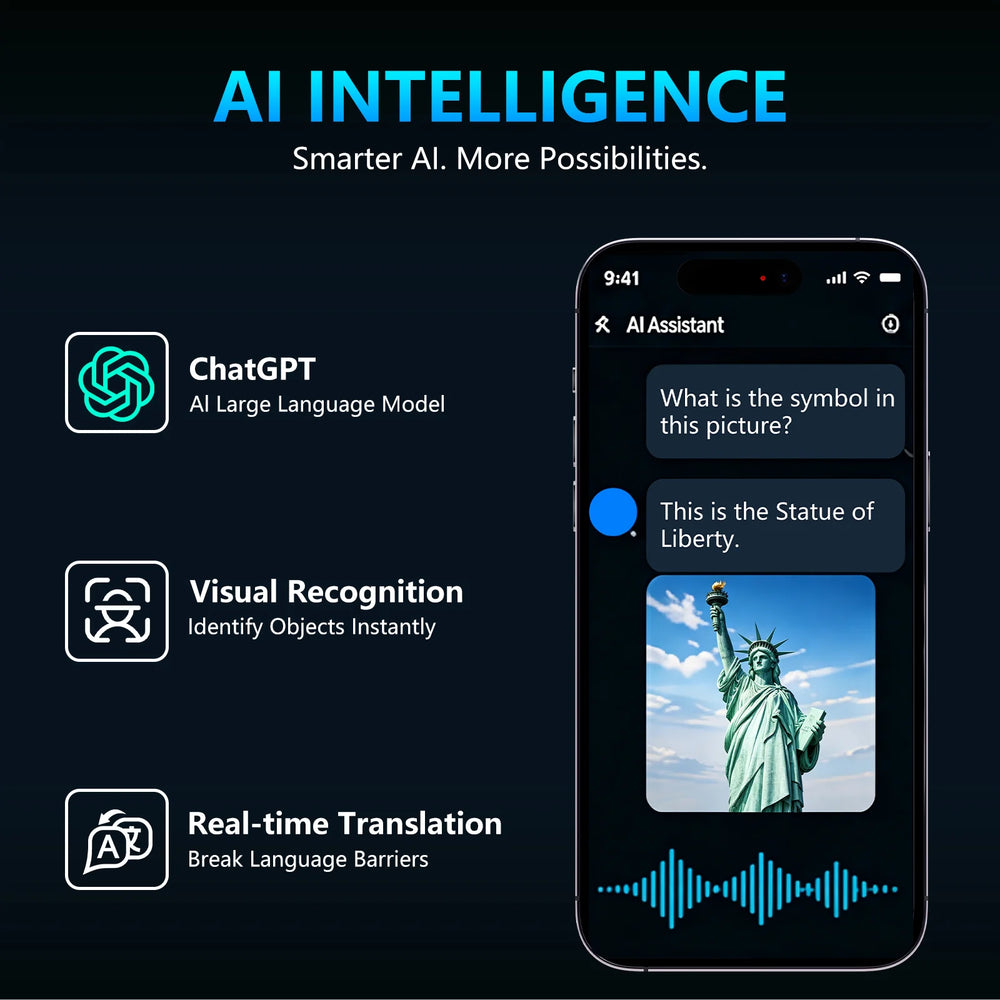AI Smart Glasses | 4K Camera Bluetooth Calls & Voice Translation | Braviixx