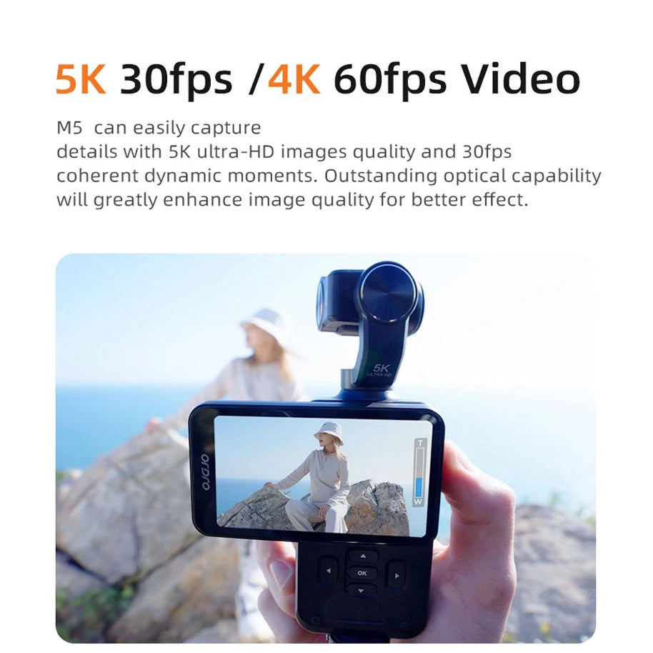 M5 Handheld Gimbal Camera | 4K Video & Face Tracking | Braviixx
