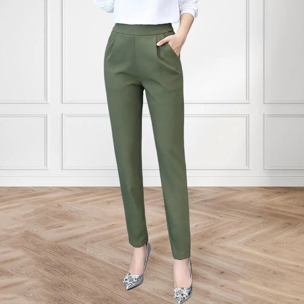 2026 Woman Suit Pants Elegant High Waist Pencil Pants OL Skinny Trousers Temperament Commuting Nine Point Harem Pants 90%
