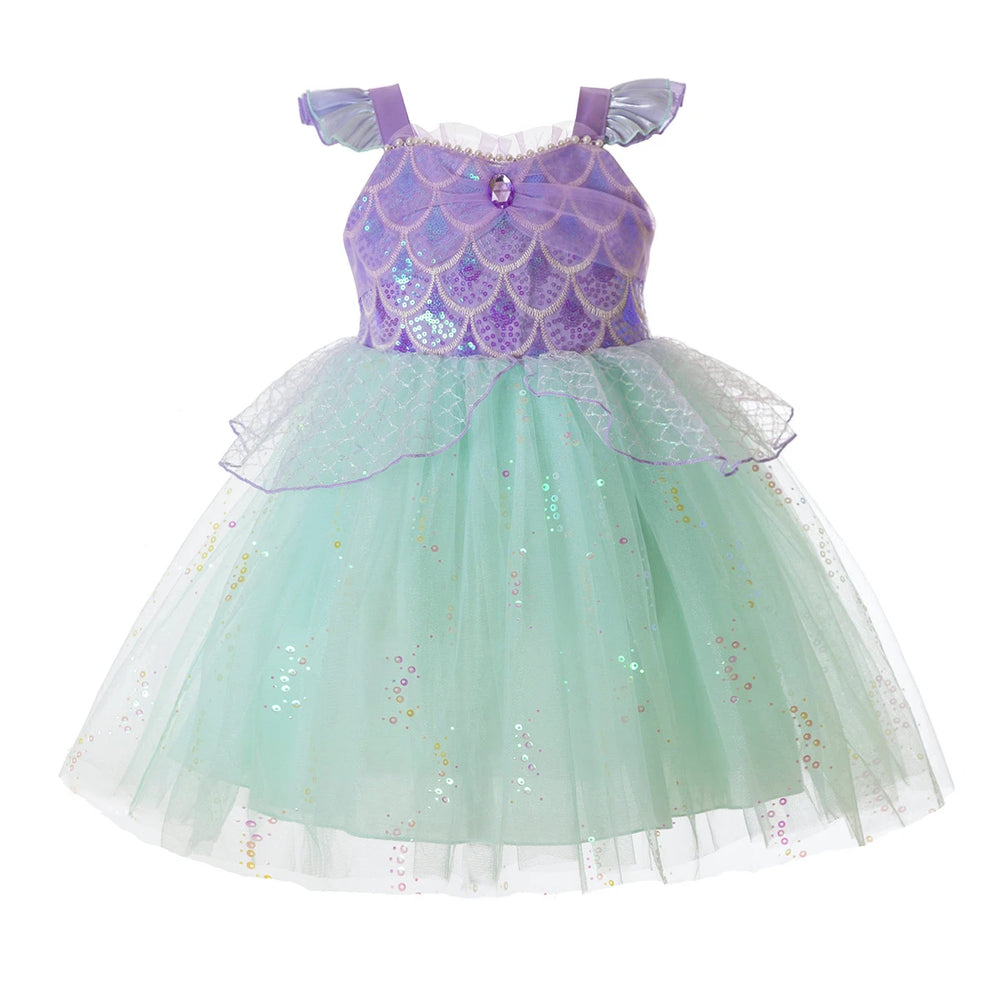 Girls' Mermaid Princess Dress | Purple & Mint Costume Options | Braviixx