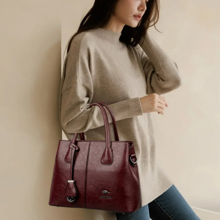 Textured Tote Bag | Top Handles & Shoulder Strap | Braviixx