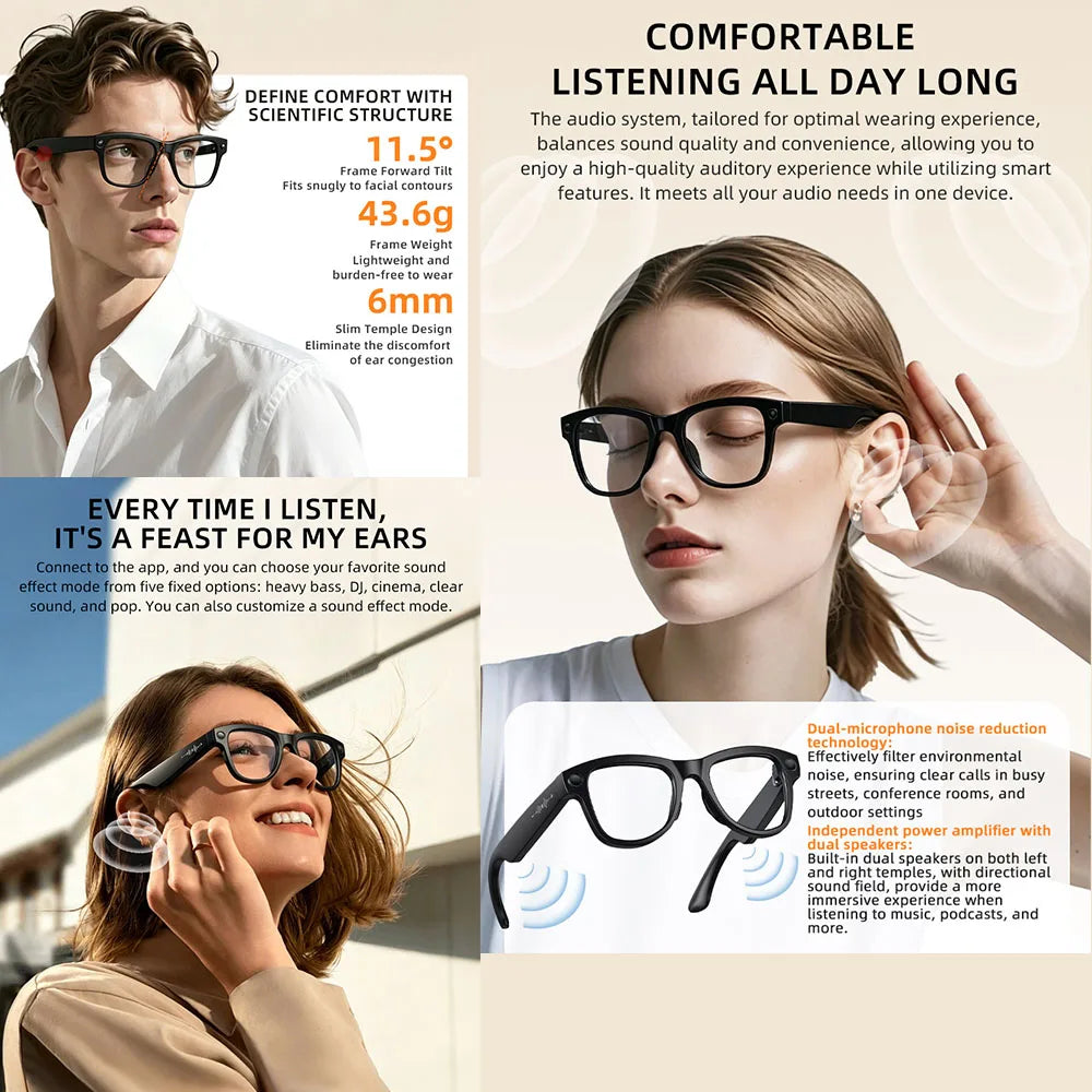 AI Smart Glasses | Camera, Translation & Bluetooth Audio | Braviixx