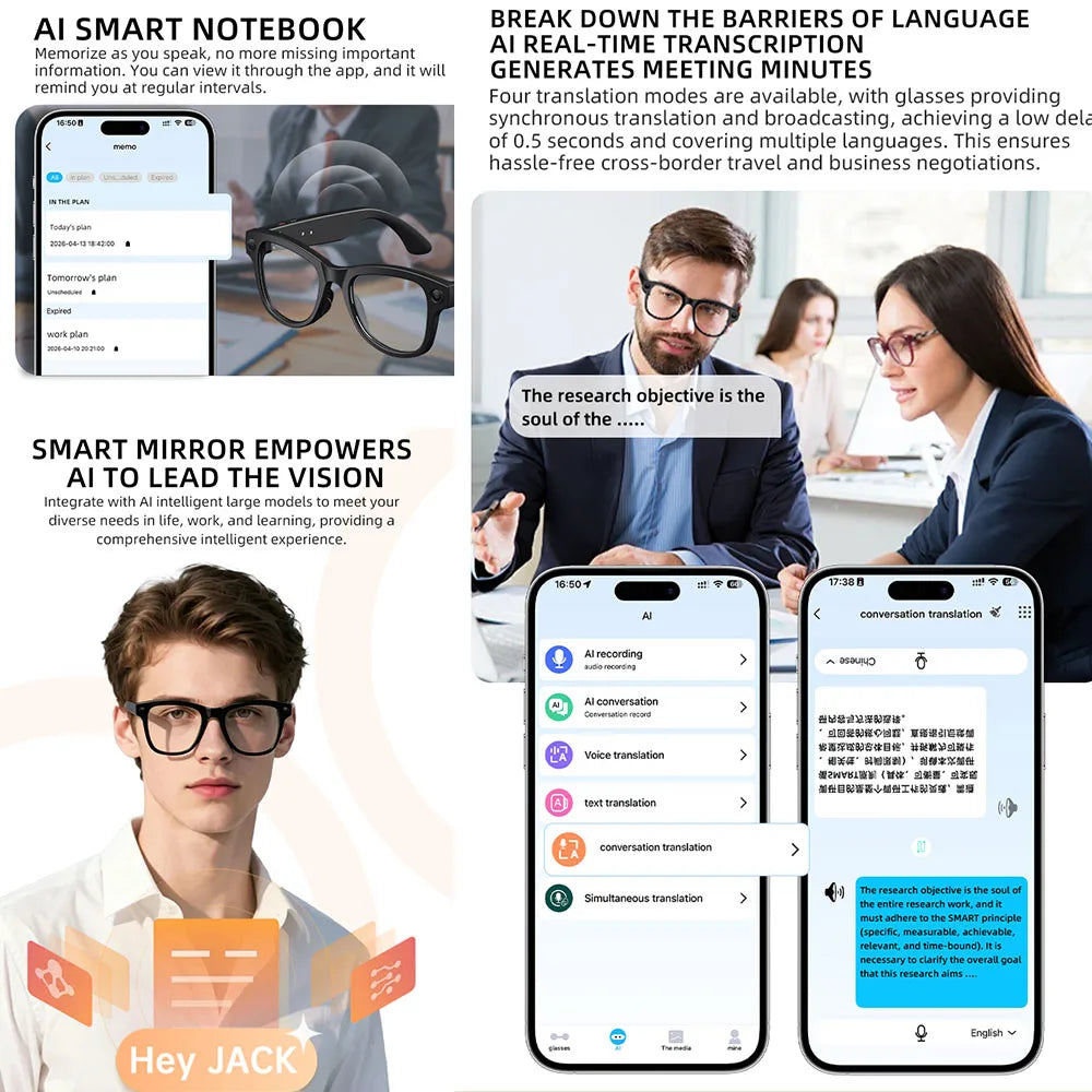 AI Smart Glasses | Camera, Translation & Bluetooth Audio | Braviixx