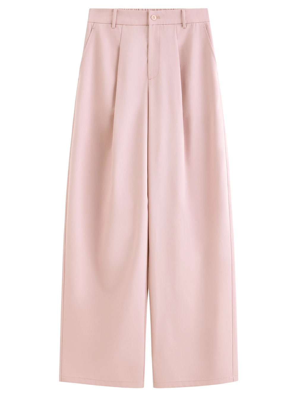 FSLE 2026 Summer Women's High Waist Wide Leg Tailored Trousers Elasticized Back Waist for Office Commute and Daily Wear