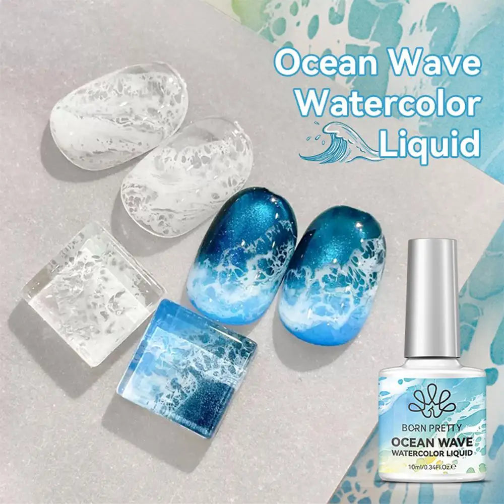 White Ocean Wave Effect Gel Nail Polish, 10ml | Braviixx