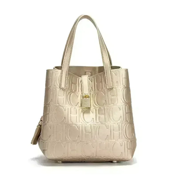 CH Women Tote Bag High Quality Pu Leather Top Handle Handbag With Lock Decoration Crossbody Shoulder Bag For Work Daily
