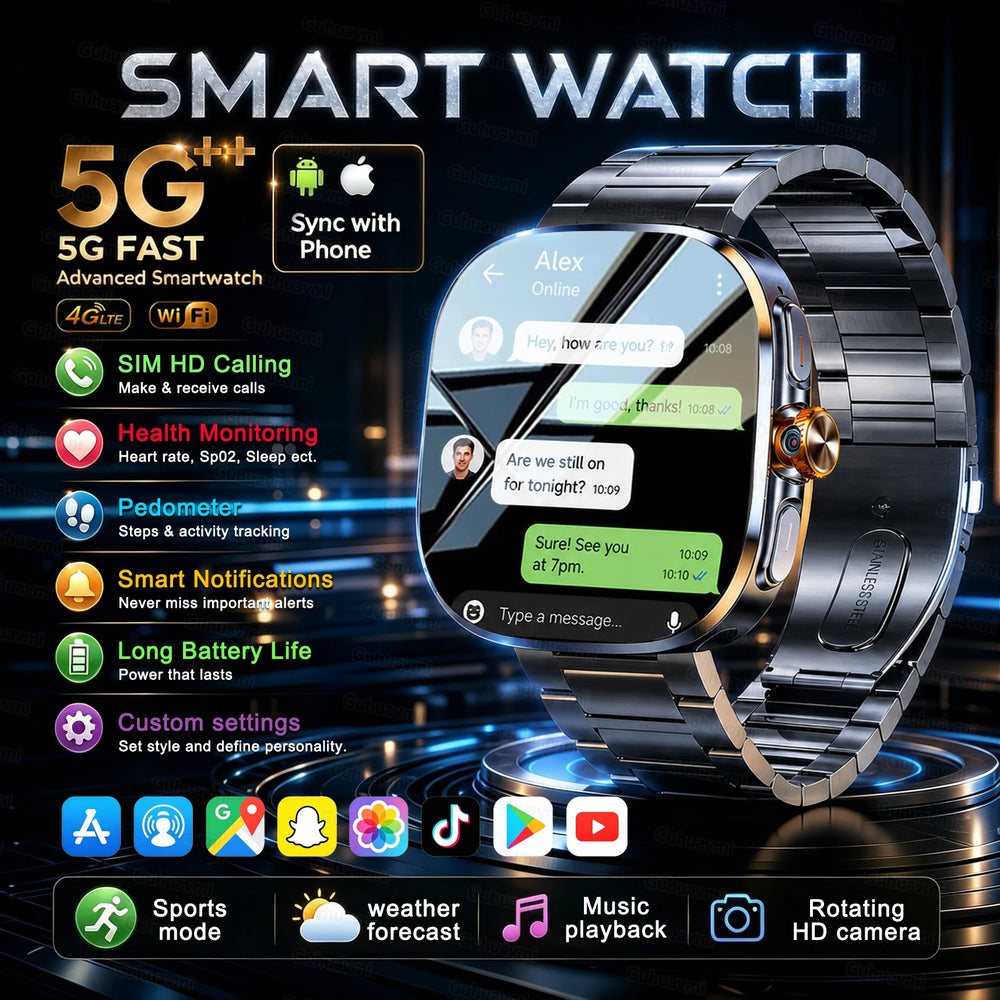 4G SIM Smartwatch | Rotating Camera, GPS & Wi-Fi | Braviixx