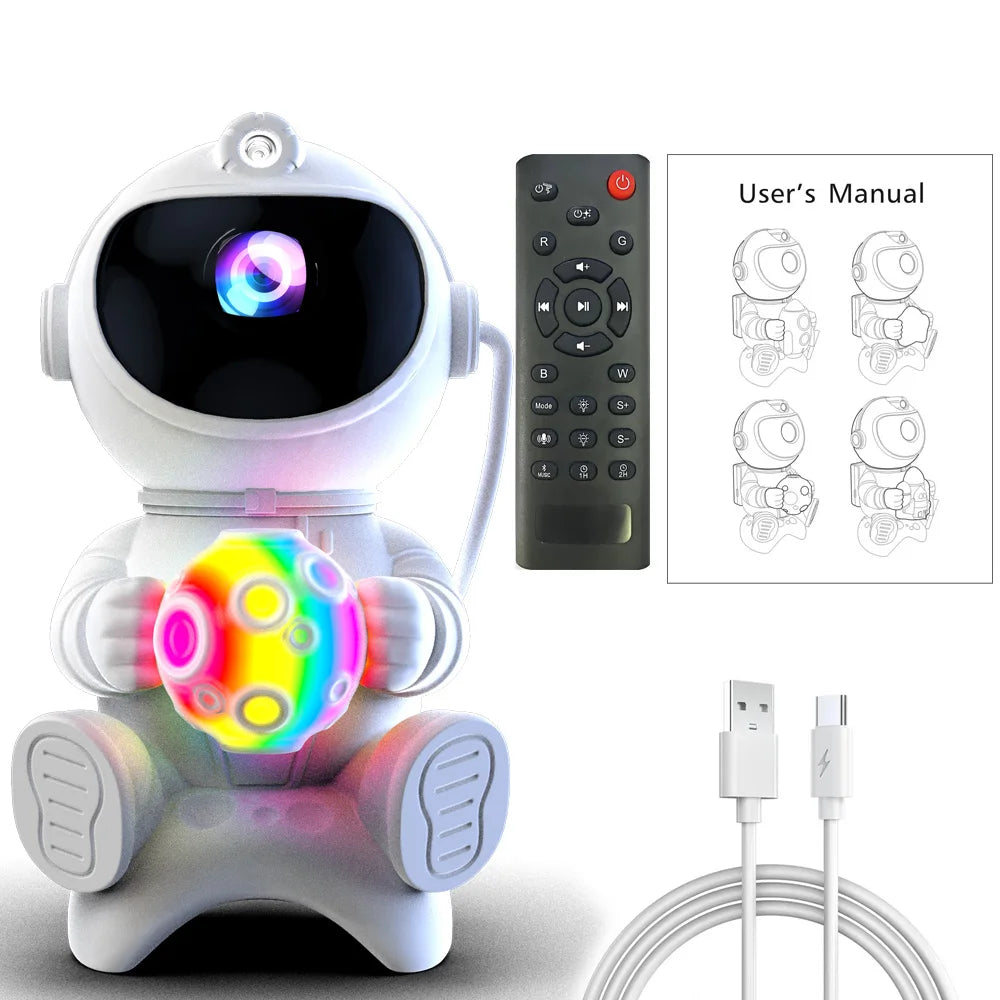 Astronaut Galaxy Projector Night Light, Bluetooth Options | Braviixx