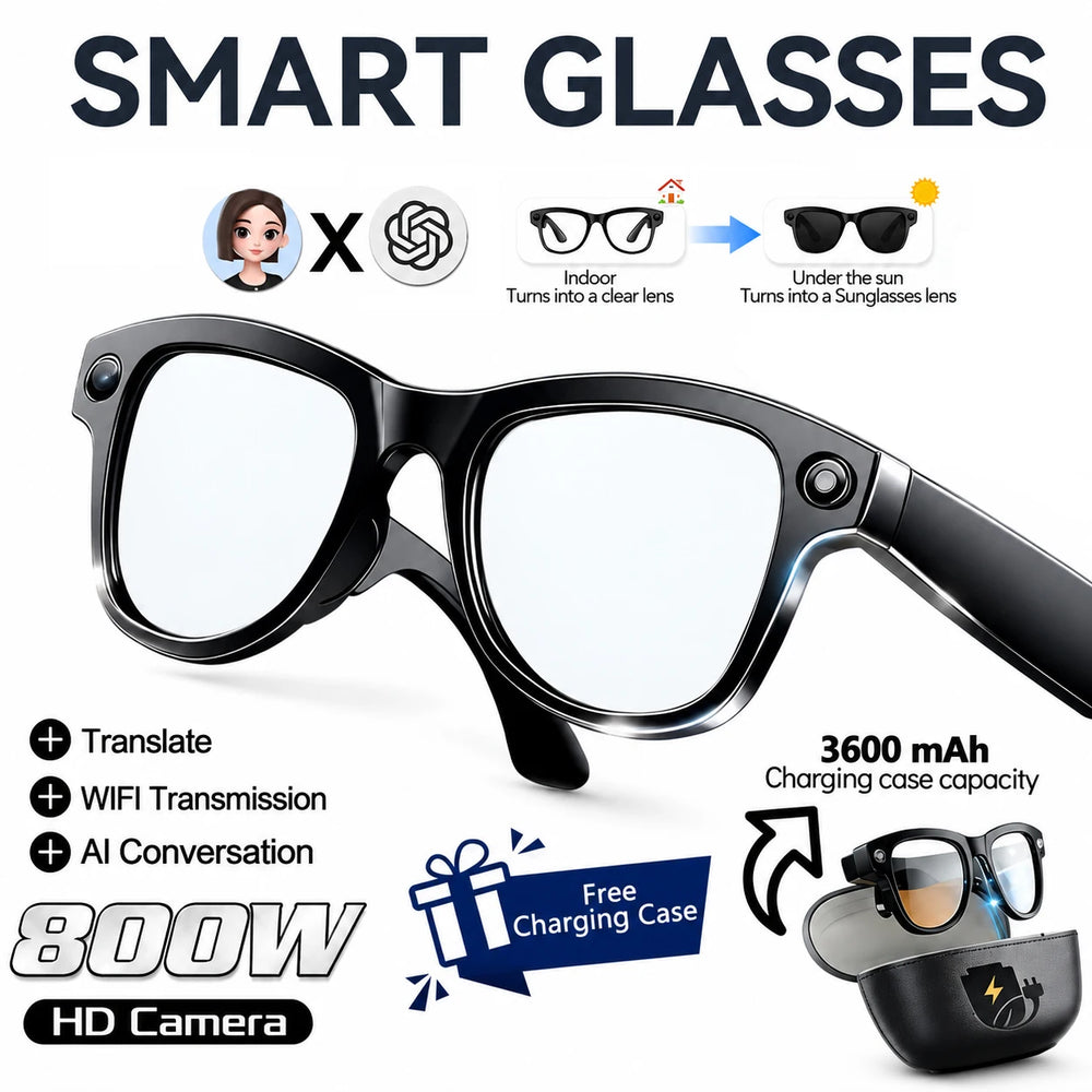 800W AI Camera Smart Glasses with Translation & Bluetooth Calling | Braviixx