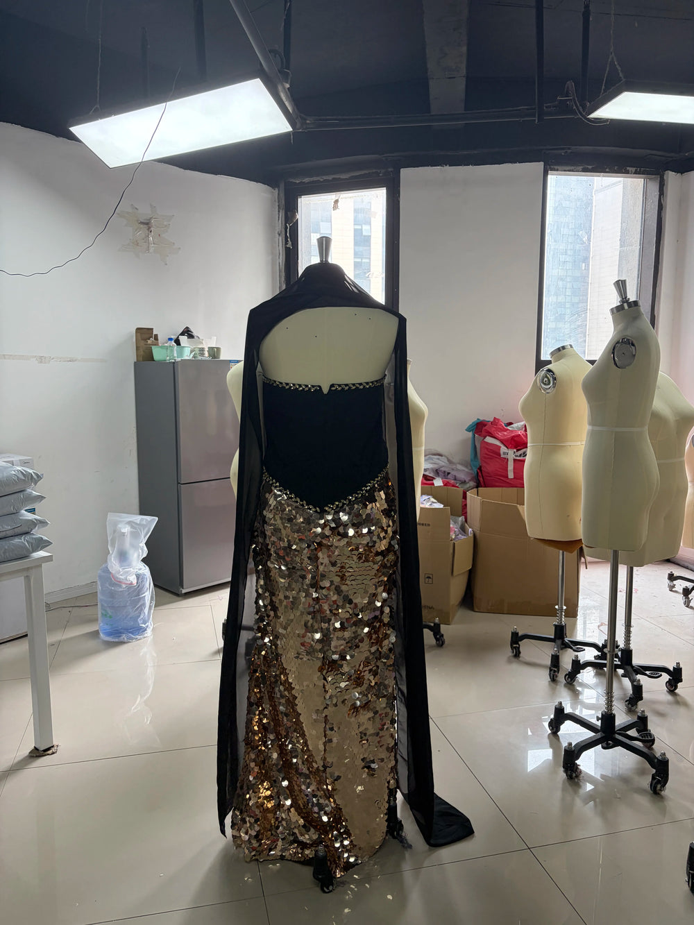 Off-Shoulder Sequin Mermaid Gown | Tiered Satin Pageant & Formal Evening Dress