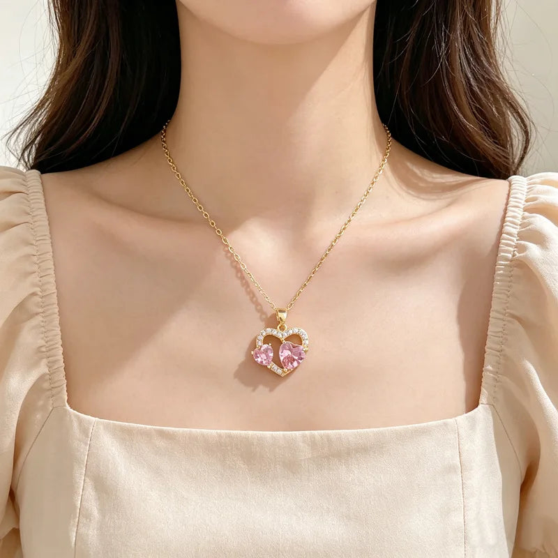 Heart Zircon-Style Pendant Necklace | Braviixx