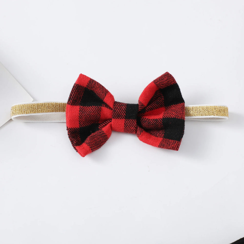 Baby Girls' Checkered Bow Dress with Headband | 0–18 Months | Braviixx