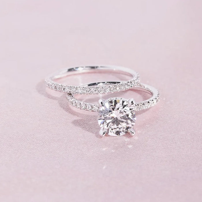 Hot Selling Silver Plated Rings set For Women Geometric Punk Cubic Zirconia Jewelry Wedding Engagement Ring Wholesale Size 5-11