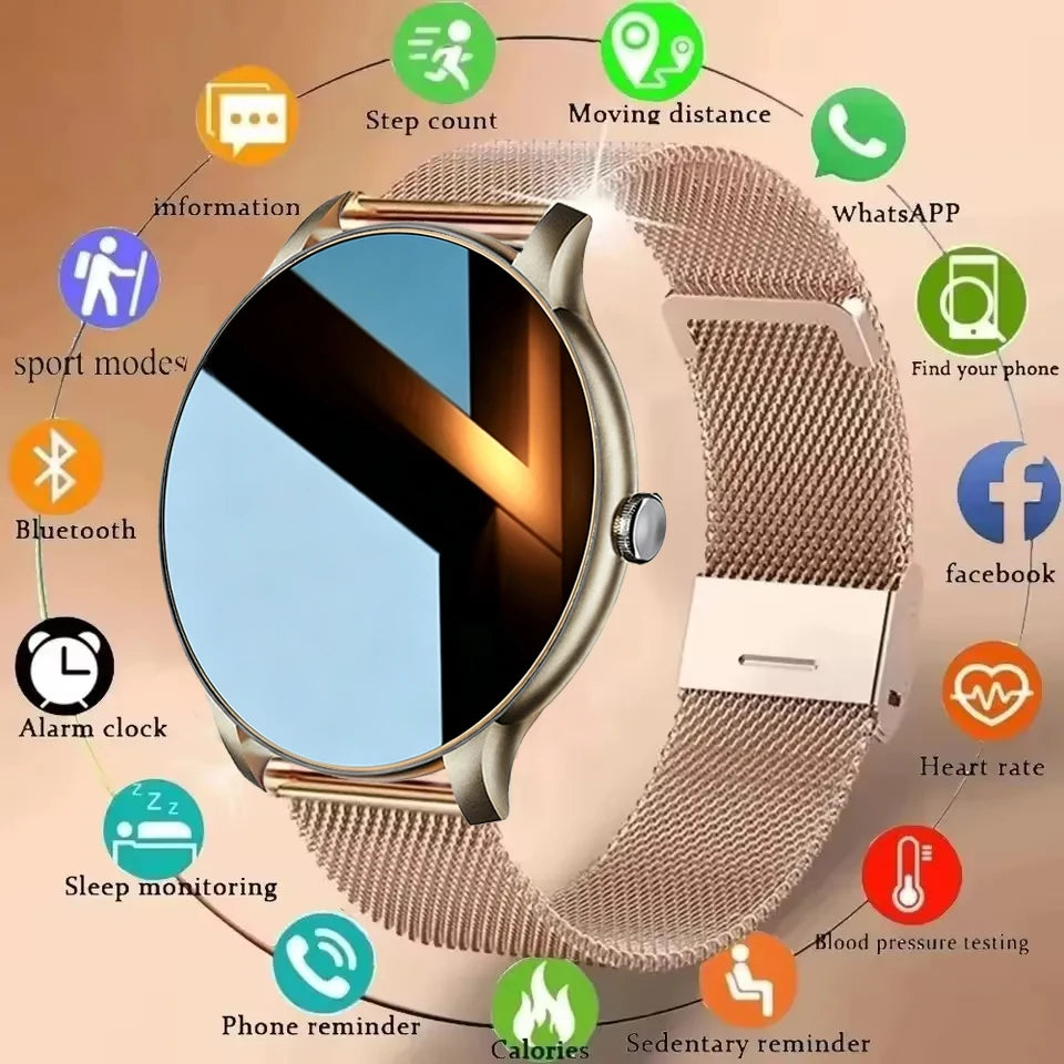 Round Smart Watch with Bluetooth Calling & Custom Watch Faces | Braviixx