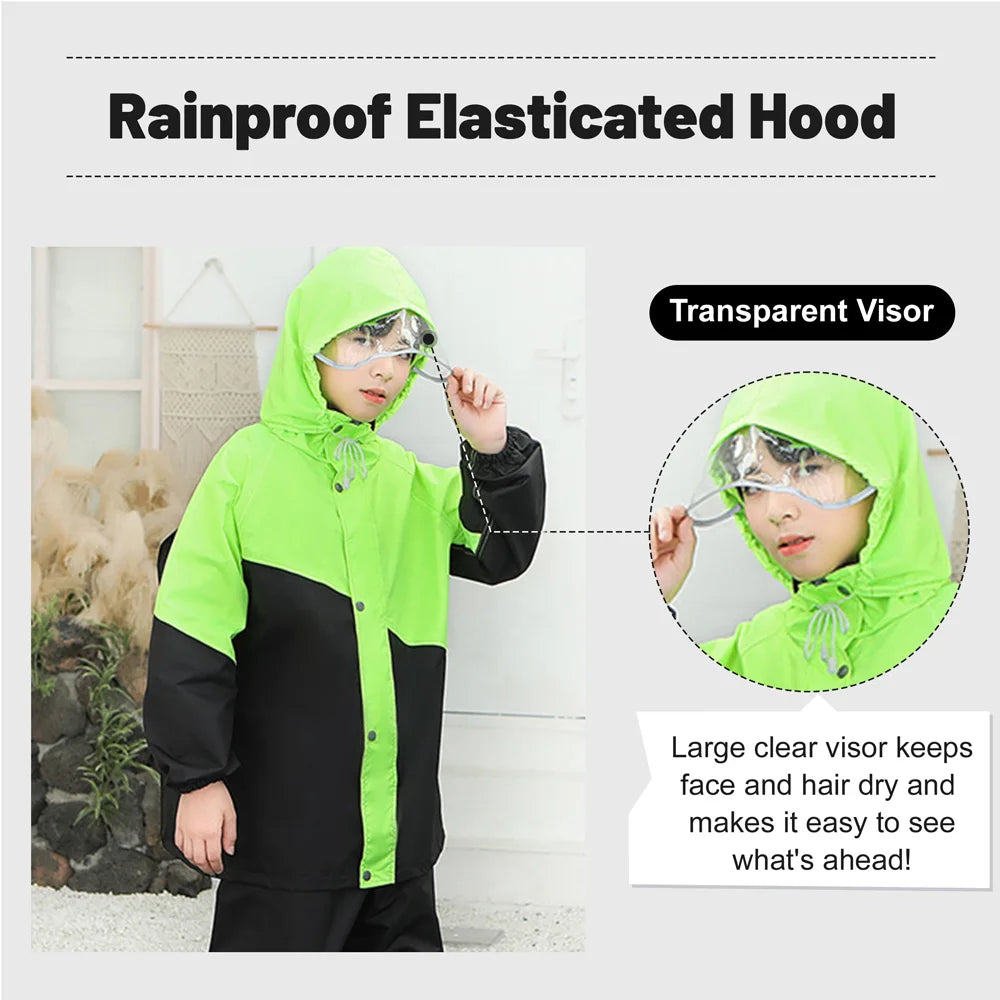 Kids’ Hooded Zip-Front Raincoat | Braviixx